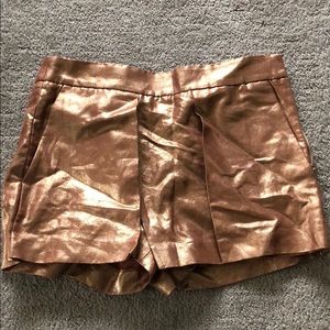 J.Crew Bronze Metallic front wrap shorts